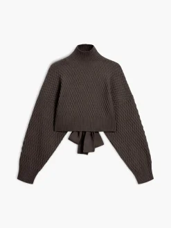 Clearance Tie Back Mock Neck Sweater Sweater Tops|Sweaters & Cardigans