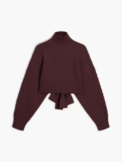 Clearance Tie Back Mock Neck Sweater Sweater Tops|Sweaters & Cardigans