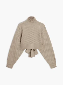 Clearance Tie Back Mock Neck Sweater Sweater Tops|Sweaters & Cardigans