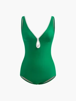 New Tie Back One Piece Swimsuit Swimwear|Tops