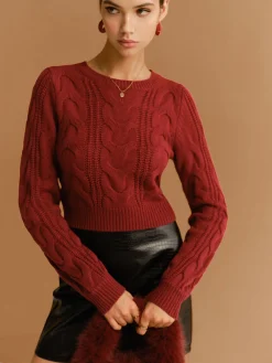 Hot Tie Back Twist Short Sweater Sweater Tops|Sweaters & Cardigans