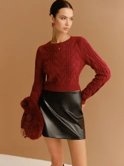 Hot Tie Back Twist Short Sweater Sweater Tops|Sweaters & Cardigans