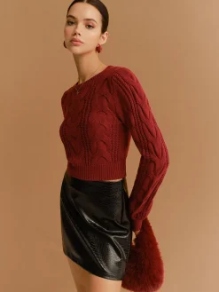Hot Tie Back Twist Short Sweater Sweater Tops|Sweaters & Cardigans