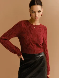 Hot Tie Back Twist Short Sweater Sweater Tops|Sweaters & Cardigans