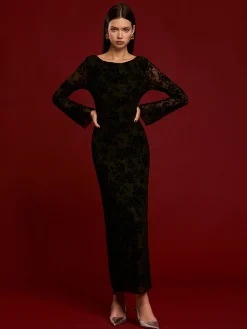 Hot Tie Backless Velvet Dress Black Dresses|Cocktail & Party Dresses
