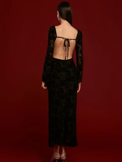 Hot Tie Backless Velvet Dress Black Dresses|Cocktail & Party Dresses