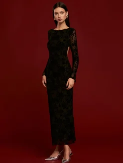 Hot Tie Backless Velvet Dress Black Dresses|Cocktail & Party Dresses