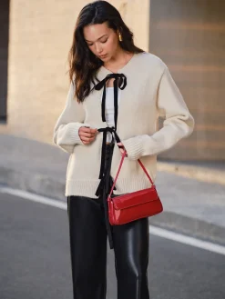 Clearance Tie Front Knit Top Sweater Tops|Sweaters & Cardigans