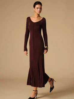 Best Tie Neck Backless Jersey Long Dress Cocktail & Party Dresses|Long Dresses