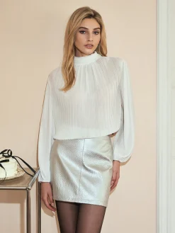 Sale Tie Neck Chiffon Shirt Blouses & Shirts|Tops