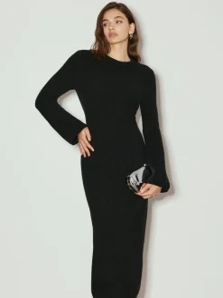 Hot Tie Neck Open Back Long Dress Black Dresses|Casual Dresses