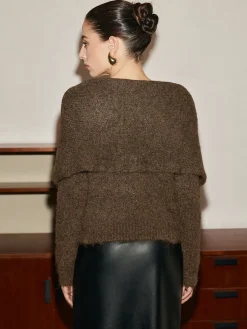 Sale Tie Scarf Cozy Knit Top Sweater Tops|Sweaters & Cardigans