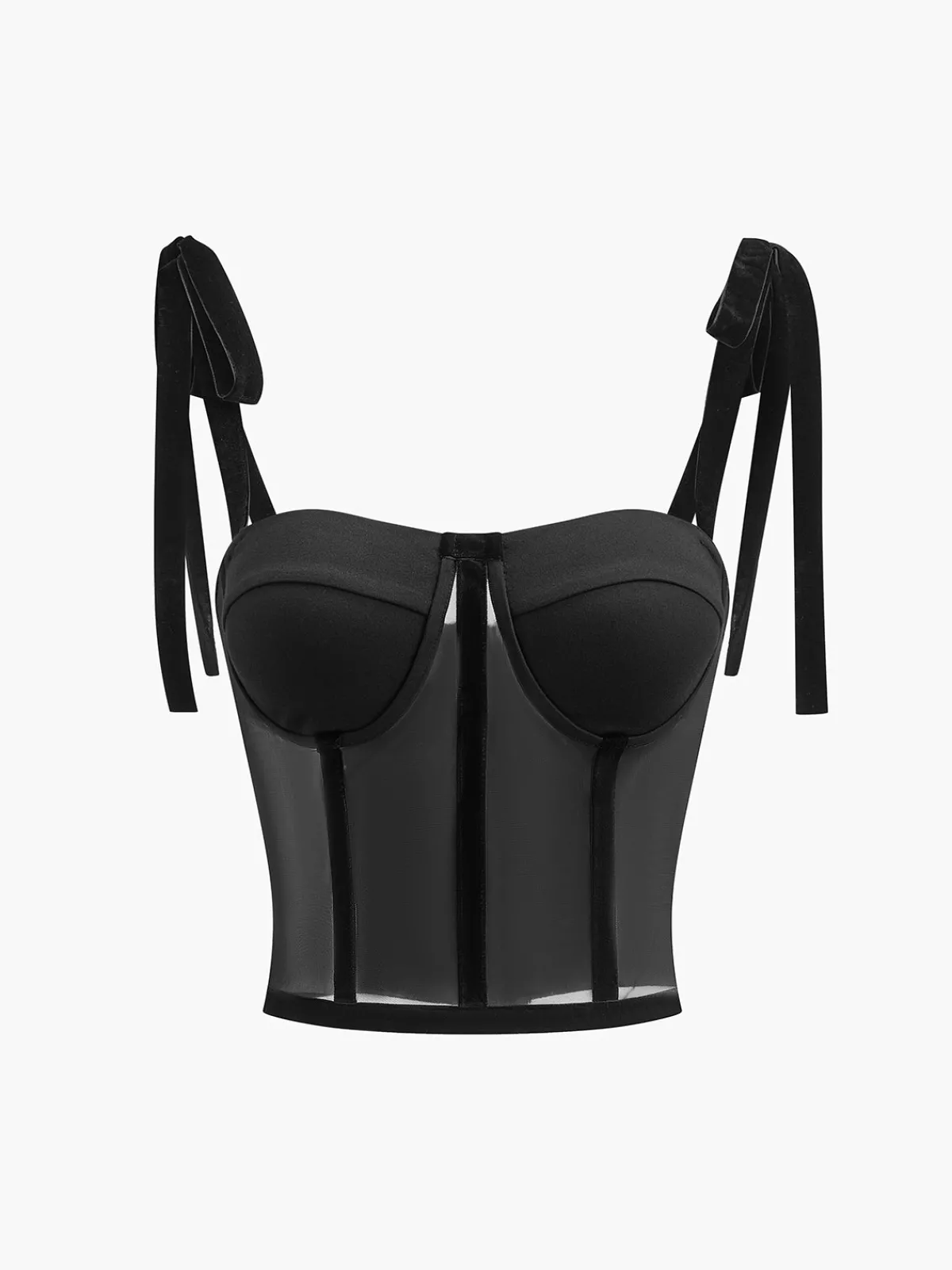 Clearance Tied Mesh Corset Crop Top Corset Tops|Crop Tops