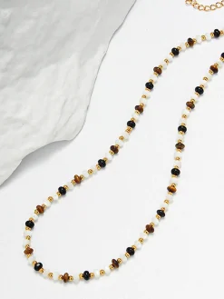 Hot Tiger Eye Stone Beaded Necklace Necklaces|Accessories