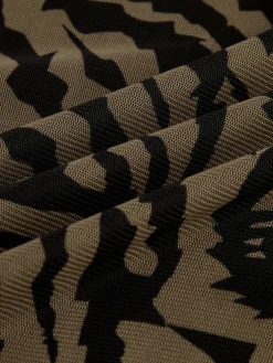 Discount Tiger Print Strapless Mesh Dress Casual Dresses|Cocktail & Party Dresses