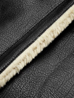 Clearance Too Blessed Sherpa Lined Shearling Leather Flight Jacket Outerwear|Jackets