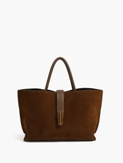 Top Handle Suede Compartment Bag Bags|Accessories
