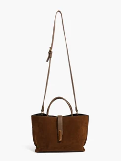 Top Handle Suede Compartment Bag Bags|Accessories