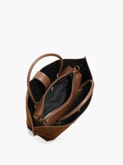 Top Handle Suede Compartment Bag Bags|Accessories