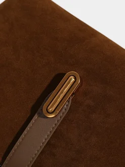 Top Handle Suede Compartment Bag Bags|Accessories