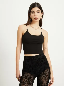 Sale Transparent Strap Crop Tank Top Sweater Tops|Crop Tops