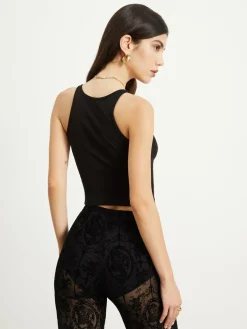 Sale Transparent Strap Crop Tank Top Sweater Tops|Crop Tops