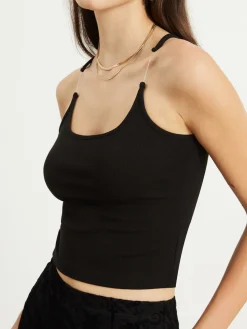 Sale Transparent Strap Crop Tank Top Sweater Tops|Crop Tops