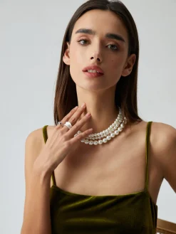 Sale Treble Layers Pearl Necklace Necklaces|Accessories