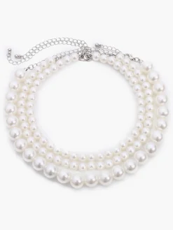 Sale Treble Layers Pearl Necklace Necklaces|Accessories