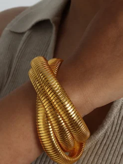 Triple Hoop Twist Bracelet Rings & Bracelets|Accessories
