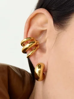 Online Triple Layered Chubby Hoop Ear Cuff Earrings|Accessories
