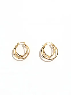 Online Triple Layered en Hoop Earrings Earrings|Accessories
