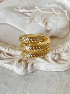 Outlet Triple-Layer Snake Spiral Ring Rings & Bracelets|Accessories