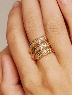 Outlet Triple-Layer Snake Spiral Ring Rings & Bracelets|Accessories