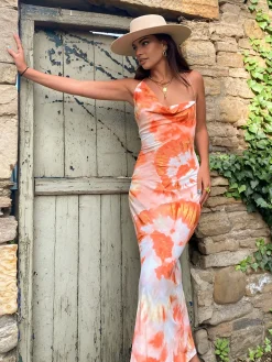 Outlet Tropical Floral Print Cami Long Dress Casual Dresses|Floral Dresses