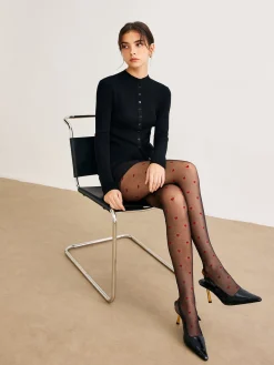New Tulle Tights With Heart Pattern Socks & Tights|Accessories
