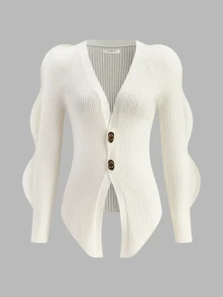 Discount Turn Lock Wave-Sleeve Cardigan Cardigans|Sweaters & Cardigans