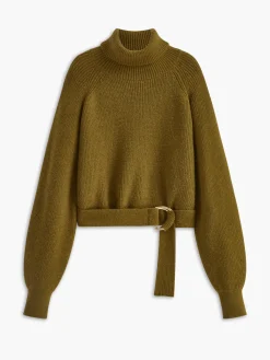 Turtleneck Belted Cozy Sweater Knitwear|Tops