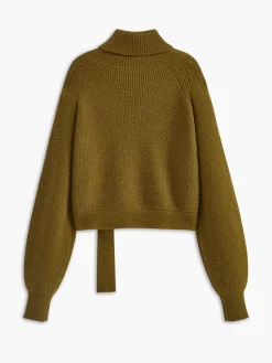 Turtleneck Belted Cozy Sweater Knitwear|Tops