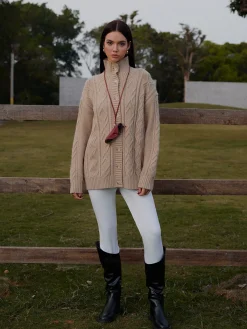 Turtleneck Breasted Cable Knit Outerwear Outerwear|Knitwear