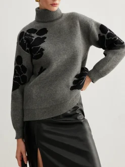 New Turtleneck Color Block Shift Sweater Sweater Tops|Sweaters & Cardigans
