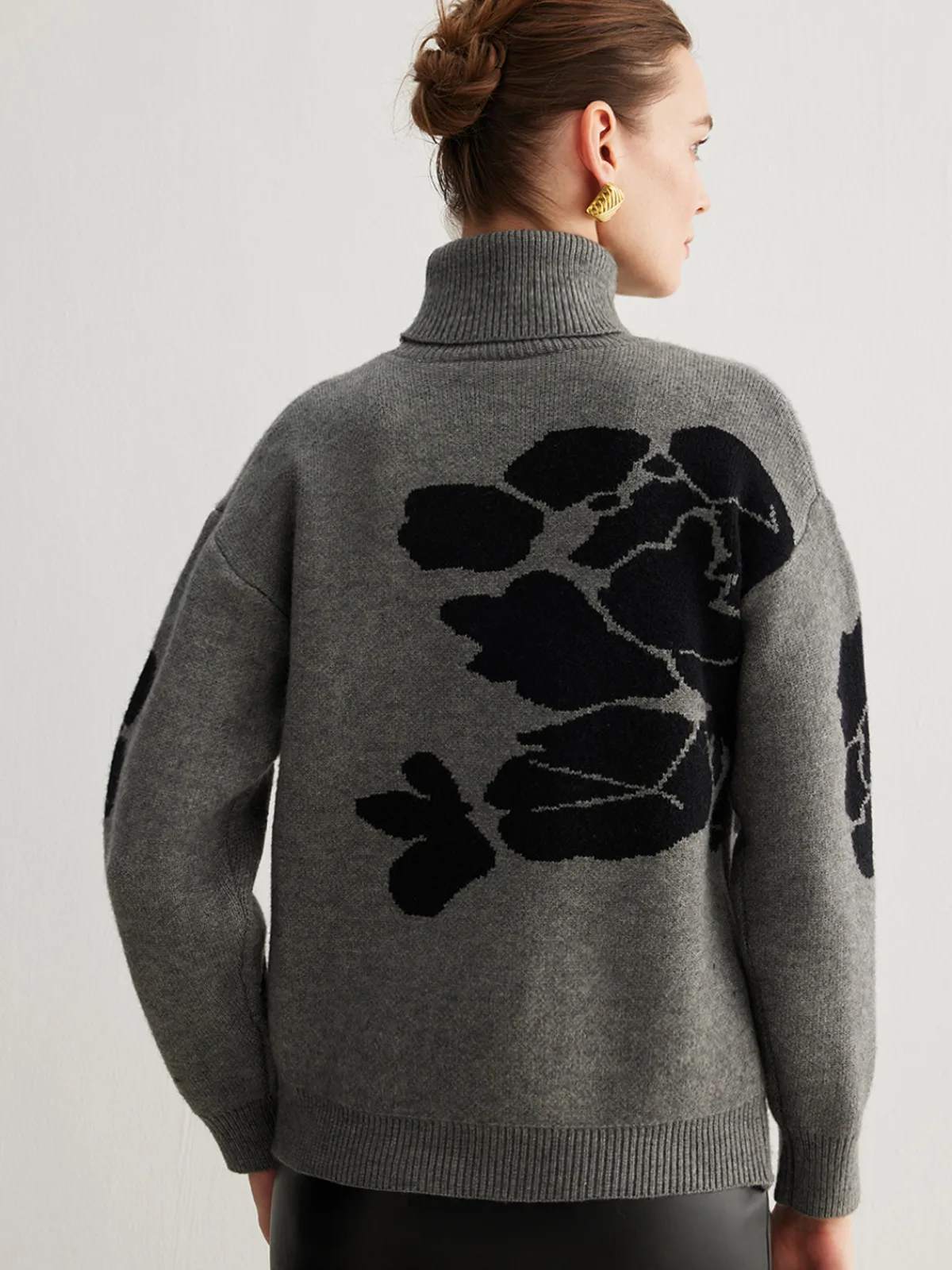 New Turtleneck Color Block Shift Sweater Sweater Tops|Sweaters & Cardigans