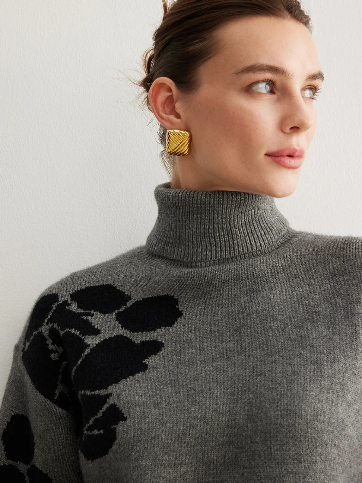 New Turtleneck Color Block Shift Sweater Sweater Tops|Sweaters & Cardigans
