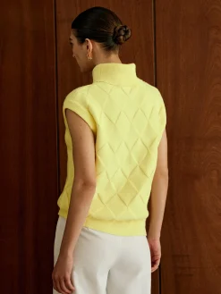 New Turtleneck Diamond Sweater Vest Sweater Vests|Sweaters & Cardigans