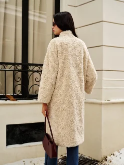 Discount Turtleneck Faux Fur Button Coats Outerwear|Coats