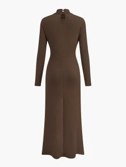 Sale Turtleneck Knotted Pleated Long Dress Cocktail & Party Dresses|Long Dresses