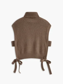 New Turtleneck Knotted Sweater Vest Sweater Vests|Sweaters & Cardigans