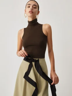 Online Turtleneck Rib Top Tank Tops & Camis|Matching Sets