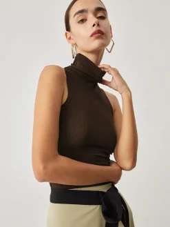 Online Turtleneck Rib Top Tank Tops & Camis|Matching Sets