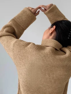 Best Turtleneck Ribbed Warm Sweater Sweater Tops|Sweaters & Cardigans